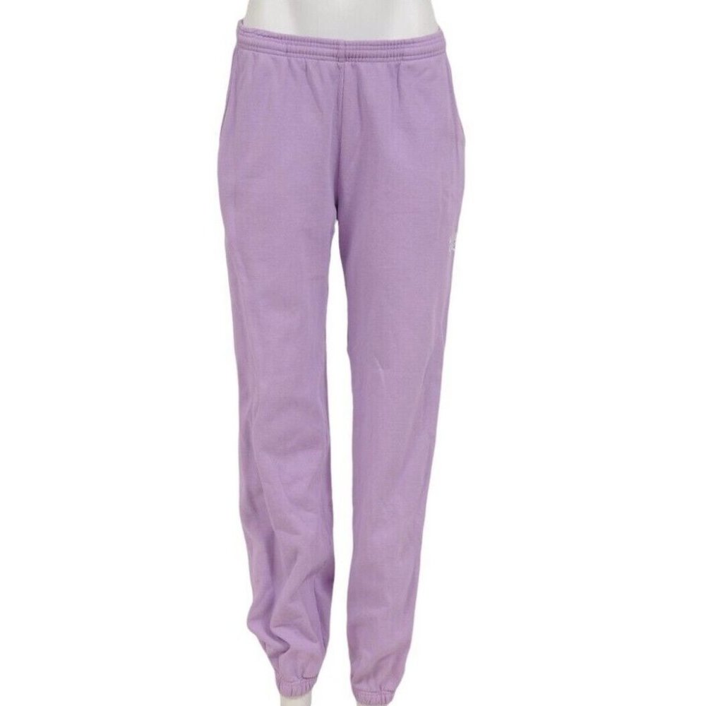 Livin Cool Womens Sweatpants Size Large Purple Logo Joggers Stretch Waist